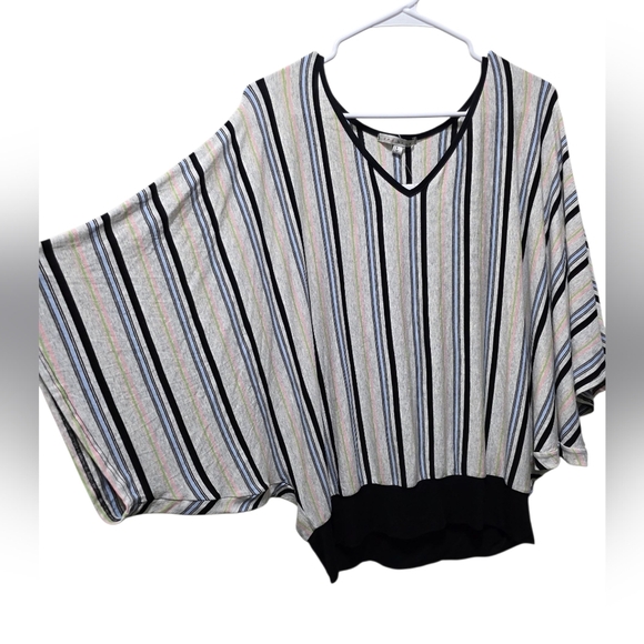 Red Haute Striped Dolman Sleeve Top Size Large - Picture 2 of 6
